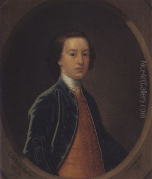 Portrait Of Lord Lewis Gordon, Aged 13, In A Blue Coat And A Gold Waistcoat Oil Painting by John Alexander