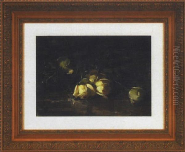 Floral Still Life Of White Roses Oil Painting by John White Alexander