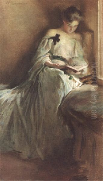 A Quiet Corner Oil Painting by John White Alexander