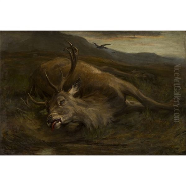 The Dead Stag Oil Painting by Robert L. Alexander