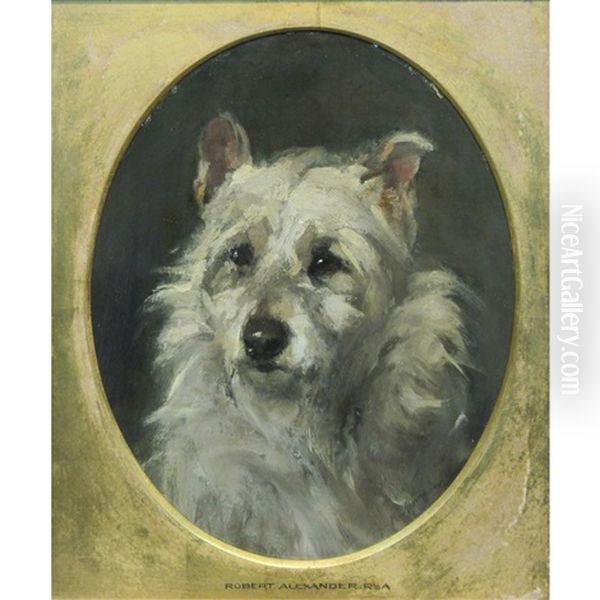 Portrait Of A Cairn Terrier Oil Painting by Robert L. Alexander