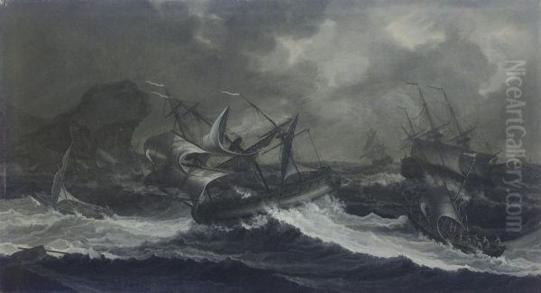 A Turbulent Storm Oil Painting by Joseph Abeille