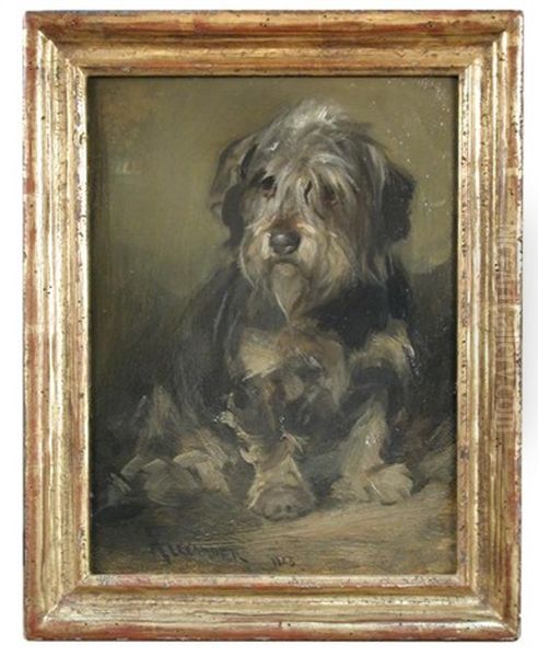 Study Of A Dandie Dinmont Terrier Oil Painting by Robert L. Alexander