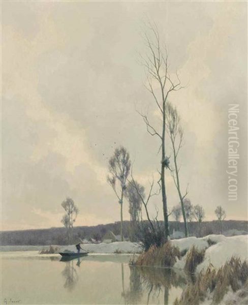 Neige Au Bord De Morin Oil Painting by Louis Alexandre