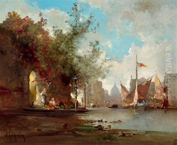 Partie In Venedig Oil Painting by Jean d' Alheim