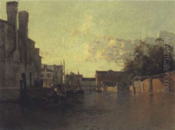 Venezianische Vedute Oil Painting by Jean d' Alheim