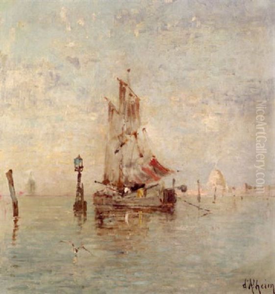 Segler Vor Venedig Oil Painting by Jean d' Alheim