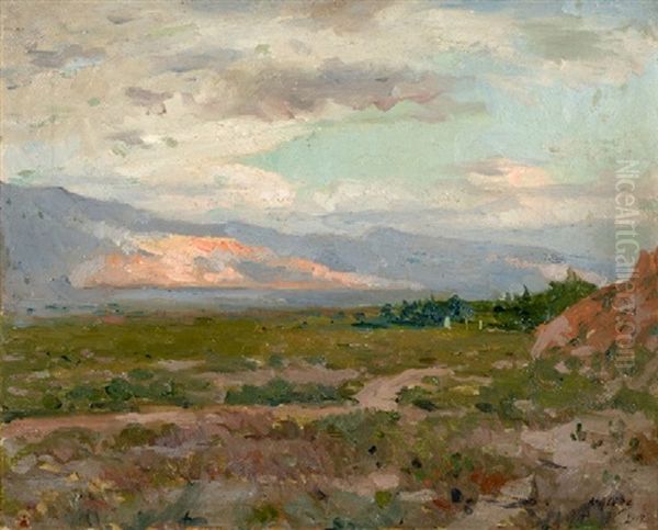 Atardeciendo En El Velazco - Chilecito Oil Painting by Antonio Alice