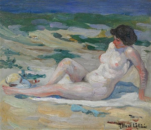 Liegender Akt Am Meer Oil Painting by Fernand Allard L'Olivier