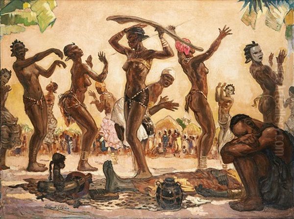 La Danse-congo Belge Oil Painting by Fernand Allard L'Olivier