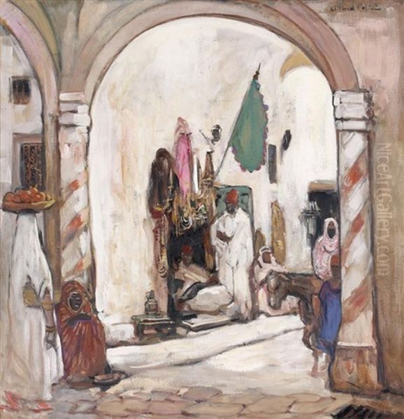 Souk Des Etoffes, Tunis by Fernand Allard L'Olivier