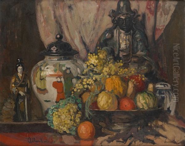 Nature Morte Aux Chinoiseries Oil Painting by Fernand Allard L'Olivier