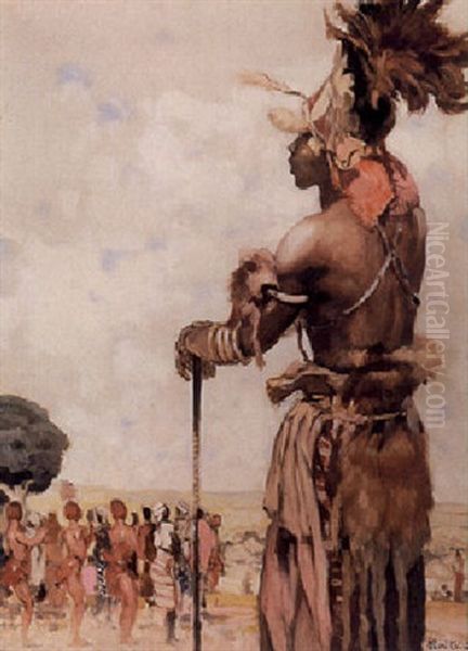 African Warriors Oil Painting by Fernand Allard L'Olivier