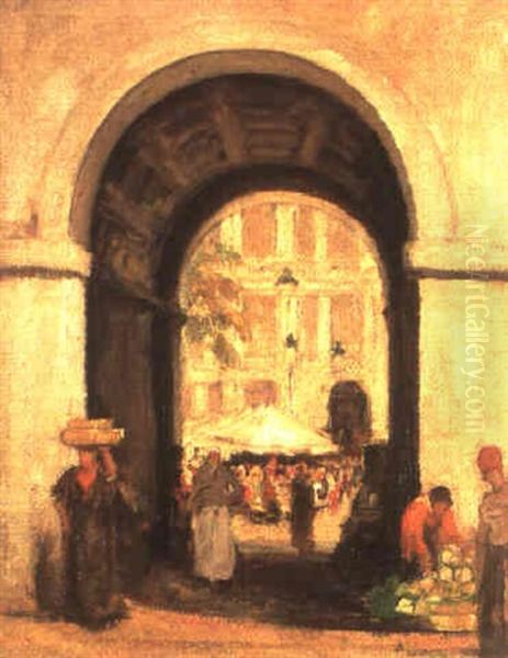 Porte Du Marche A Nice Oil Painting by Fernand Allard L'Olivier