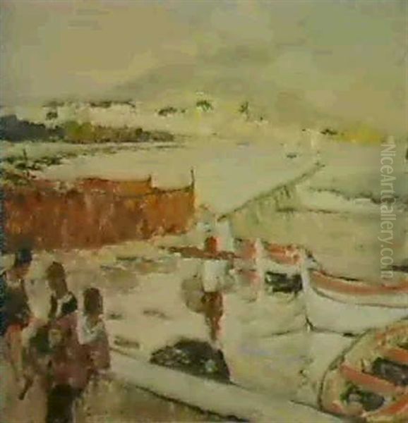 La Baie De Naples Et Le Vesuve Oil Painting by Fernand Allard L'Olivier