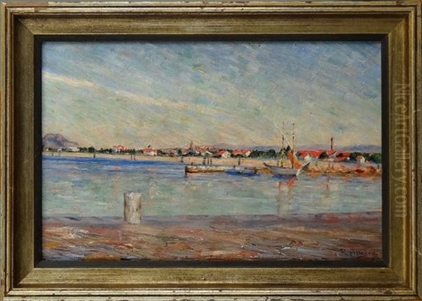 Bord De Mer A Quiberville Oil Painting by Raymond Allegre