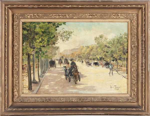 Les Champs Elysees Oil Painting by Louis Abel-Truchet