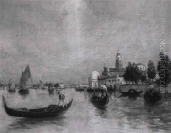 Venetian Lagoon Oil Painting by Raymond Allegre