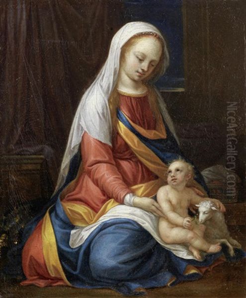 The Madonna And Child Unframed by Francesco Allegrini