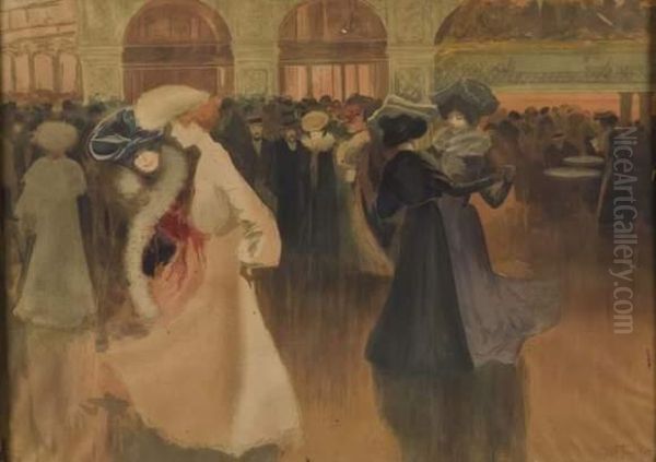 Les Danseuses (au Moulin Rouge) Oil Painting by Louis Abel-Truchet