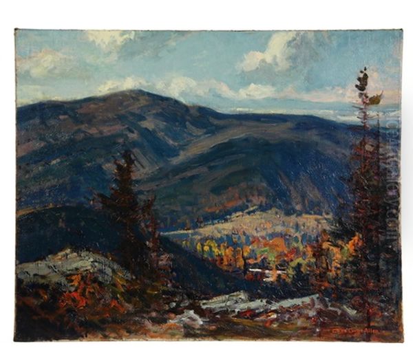 Mount Monadnock, Jaffrey, Nh (from Little Mt Monadnock) Oil Painting by Charles Curtis Allen