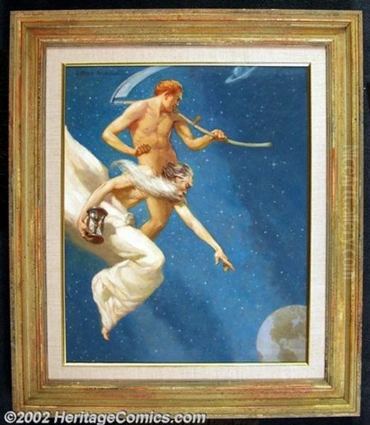 Jallen Stjohn - Original Painting For Mystic #1 (1953) Oil Painting by John Allen