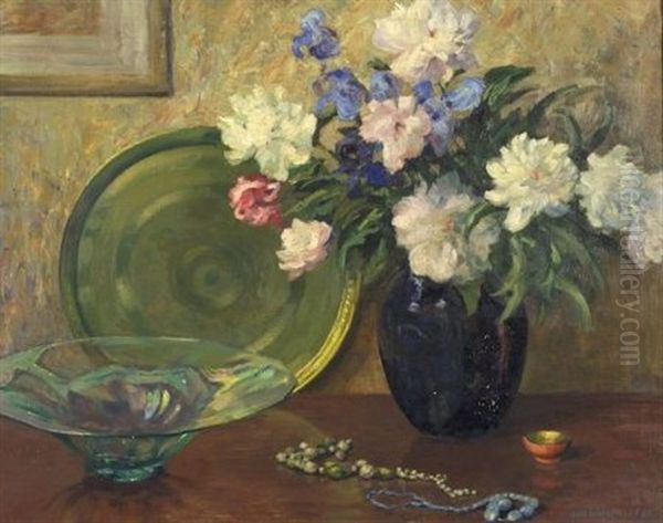 Still Life With Flowers Oil Painting by John Howard Allen