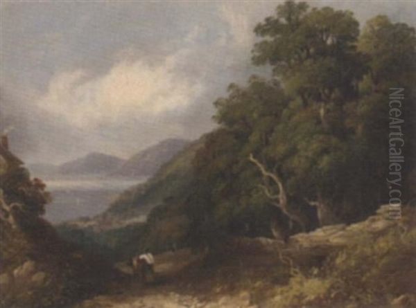 On The Welsh Coast, Bangor Oil Painting by Joseph William Allen