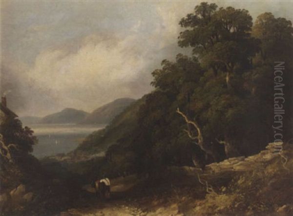 On The Welsh Coast, Bangor Oil Painting by Joseph William Allen