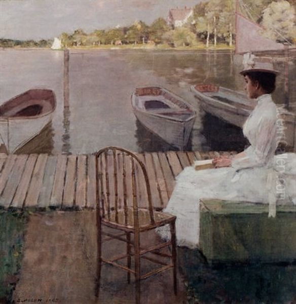 Evening By The Lake Oil Painting by William Sullivant Vanderbilt Allen