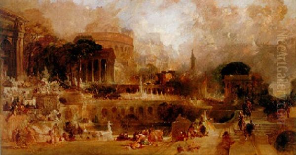 The Destruction Of Corinth Oil Painting by Thomas Allom