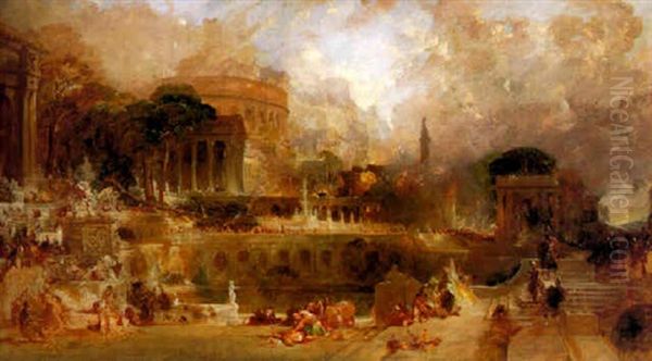 The Destruction Of Corinth Oil Painting by Thomas Allom