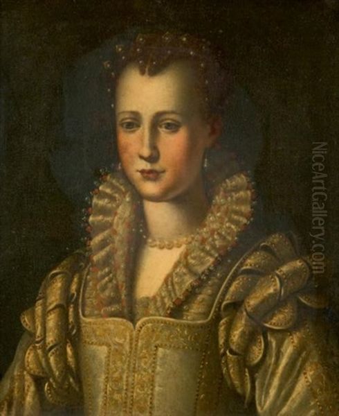 Portrait D'eleonora De Medicis Oil Painting by Alessandro di Cristofano Allori