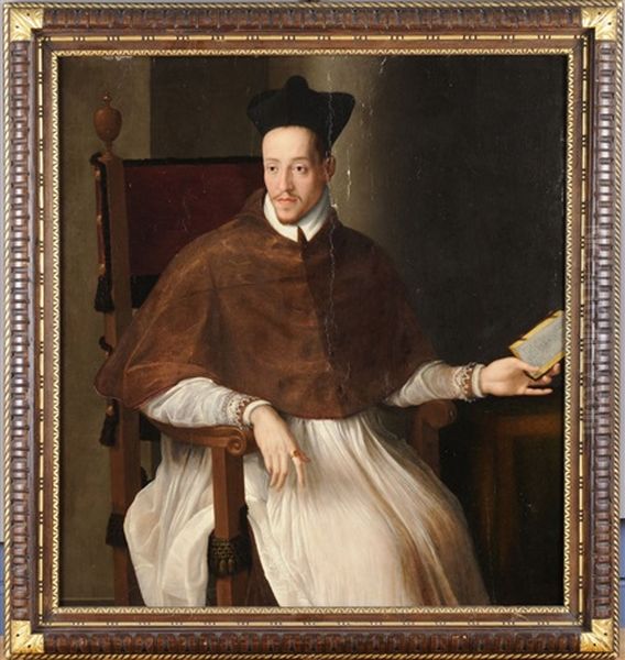 Portrait Of A Cleric Oil Painting by Alessandro di Cristofano Allori