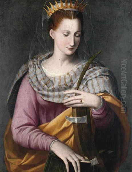 Santa Caterina Oil Painting by Alessandro di Cristofano Allori