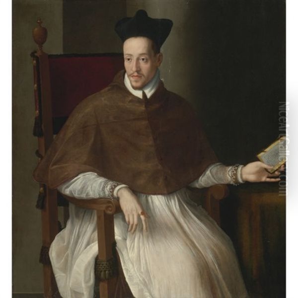 Portrait Of A Cleric Oil Painting by Alessandro di Cristofano Allori