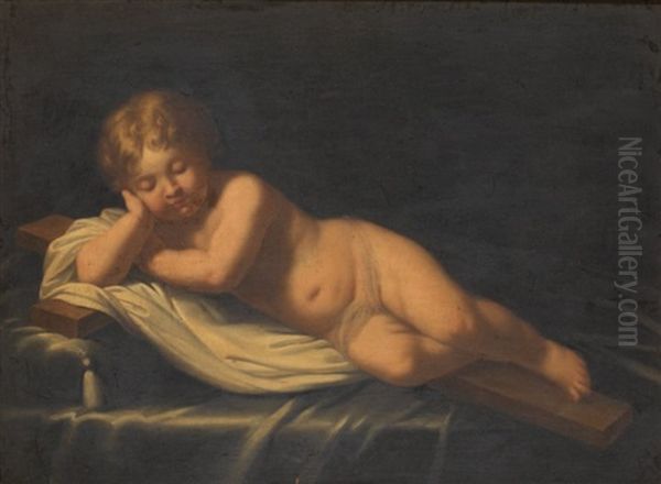 Jesus Enfant Couche Sur La Croix by Alessandro di Cristofano Allori