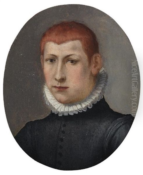 Portrait Of A Gentleman In A Black Doublet And Standing Ruff Oil Painting by Alessandro di Cristofano Allori