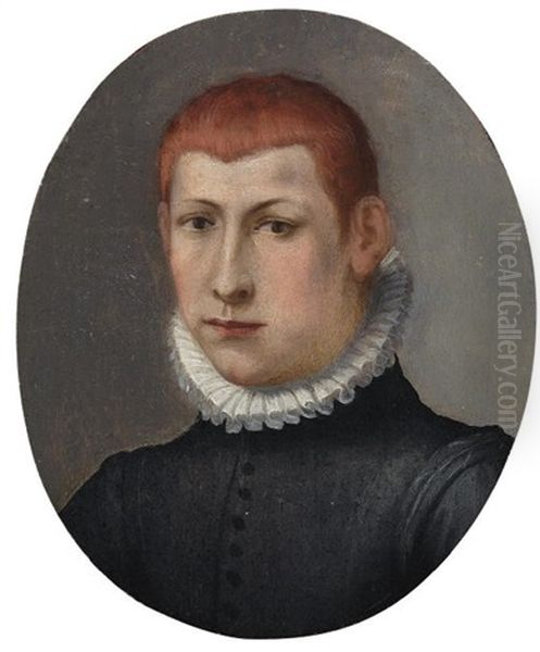 Portrait Of A Gentleman In A Black Doublet And Standing Ruff Oil Painting by Alessandro di Cristofano Allori