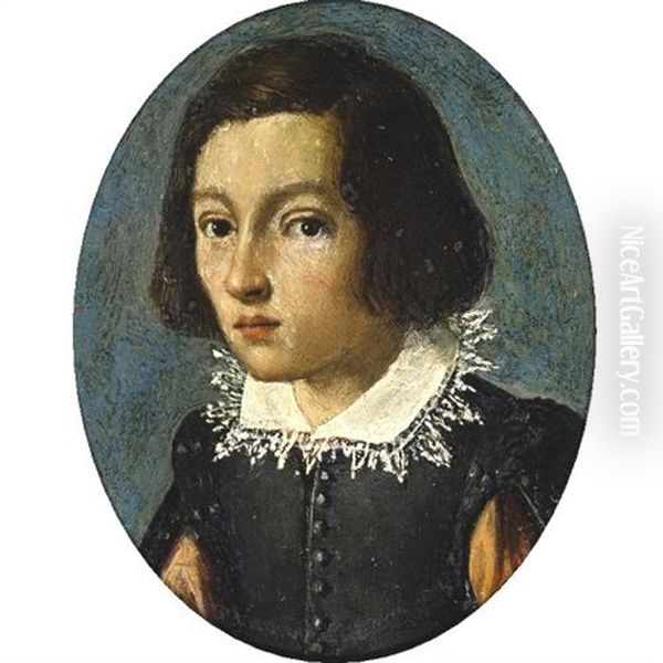 Head Of A Young Man Oil Painting by Alessandro di Cristofano Allori