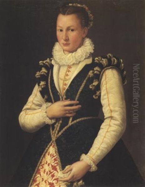 Portrait Einer Dame Oil Painting by Alessandro di Cristofano Allori