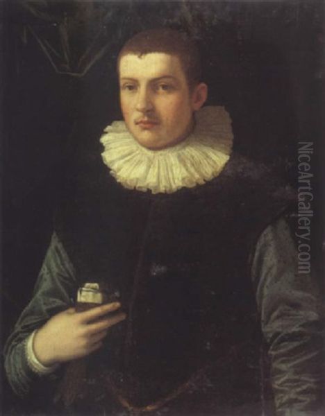 Portrait De Jeune Homme A La Collerette Oil Painting by Alessandro di Cristofano Allori