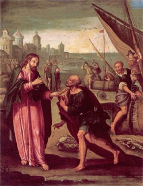 The Calling Of Saint Peter Oil Painting by Alessandro di Cristofano Allori