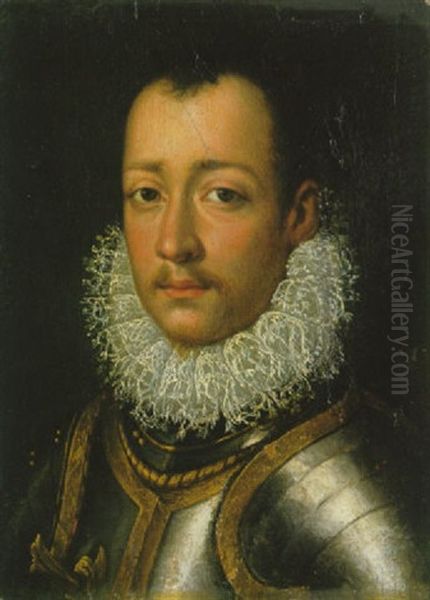 Portrait Eines Adligen Herren In Rustung Oil Painting by Alessandro di Cristofano Allori