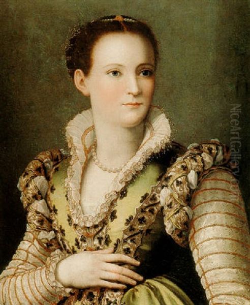 Portrait Of An Elegant Lady Oil Painting by Alessandro di Cristofano Allori