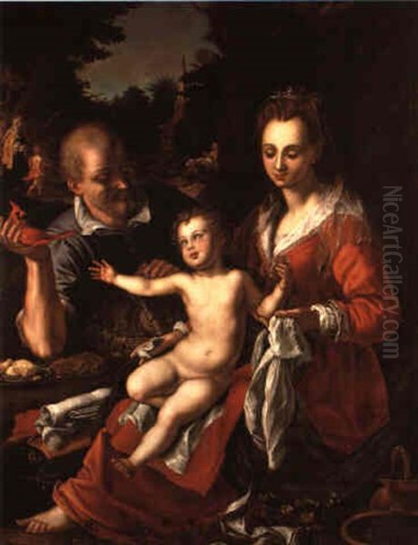 Riposo Durante La Fuga In Egitto Oil Painting by Alessandro di Cristofano Allori