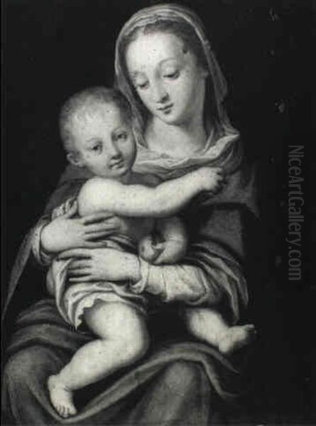 Madonna And Child Oil Painting by Alessandro di Cristofano Allori