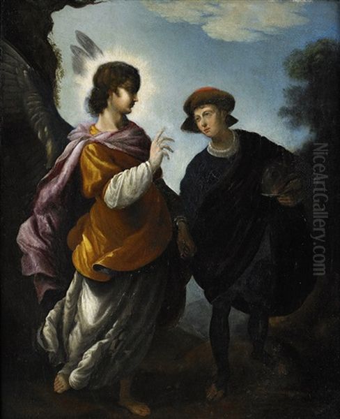 Tobias With The Angel Oil Painting by Cristofano Allori