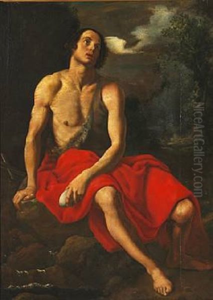 John The Baptist In The Desert Oil Painting by Cristofano Allori