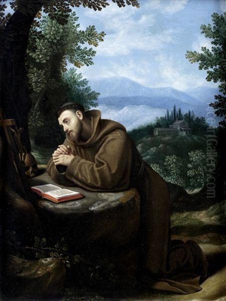 Saint Francis In Meditation Oil Painting by Cristofano Allori